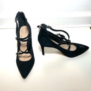 Vince Camuto Black Strappy Criss Cross Pump size 8.5